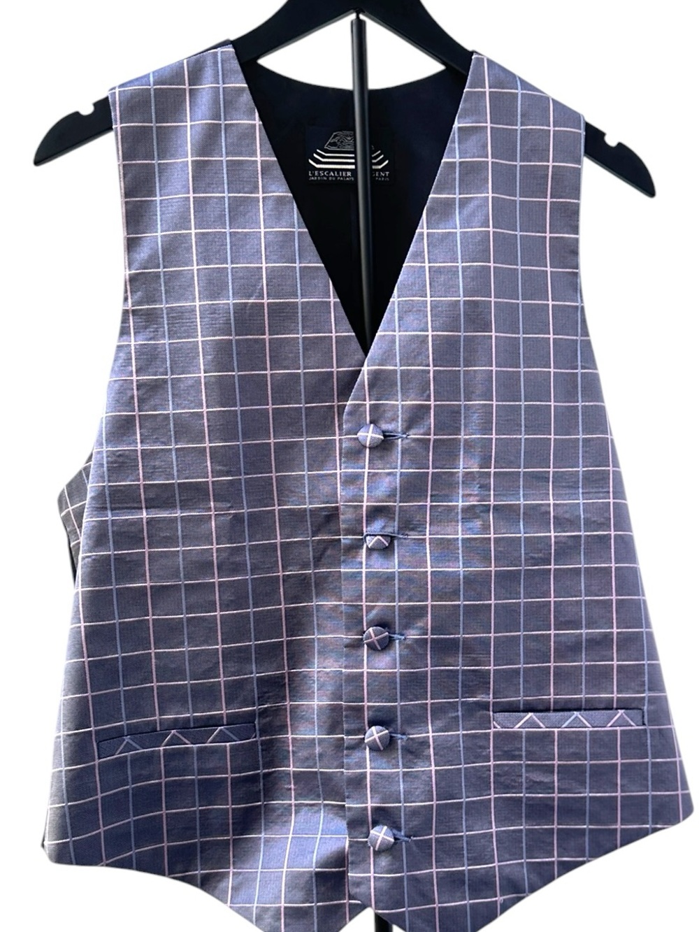 L’Escalier d’Argent Paris Men’s Vest Waistcoat Plaid Made in France